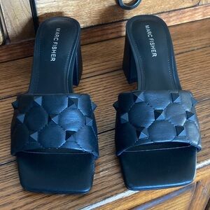 Marc Fisher Black Embellished Mules